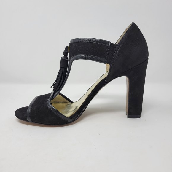 Coach Tristen Black Suede Tassel Pumps Heels Shoes 8.5B - Picture 3 of 14